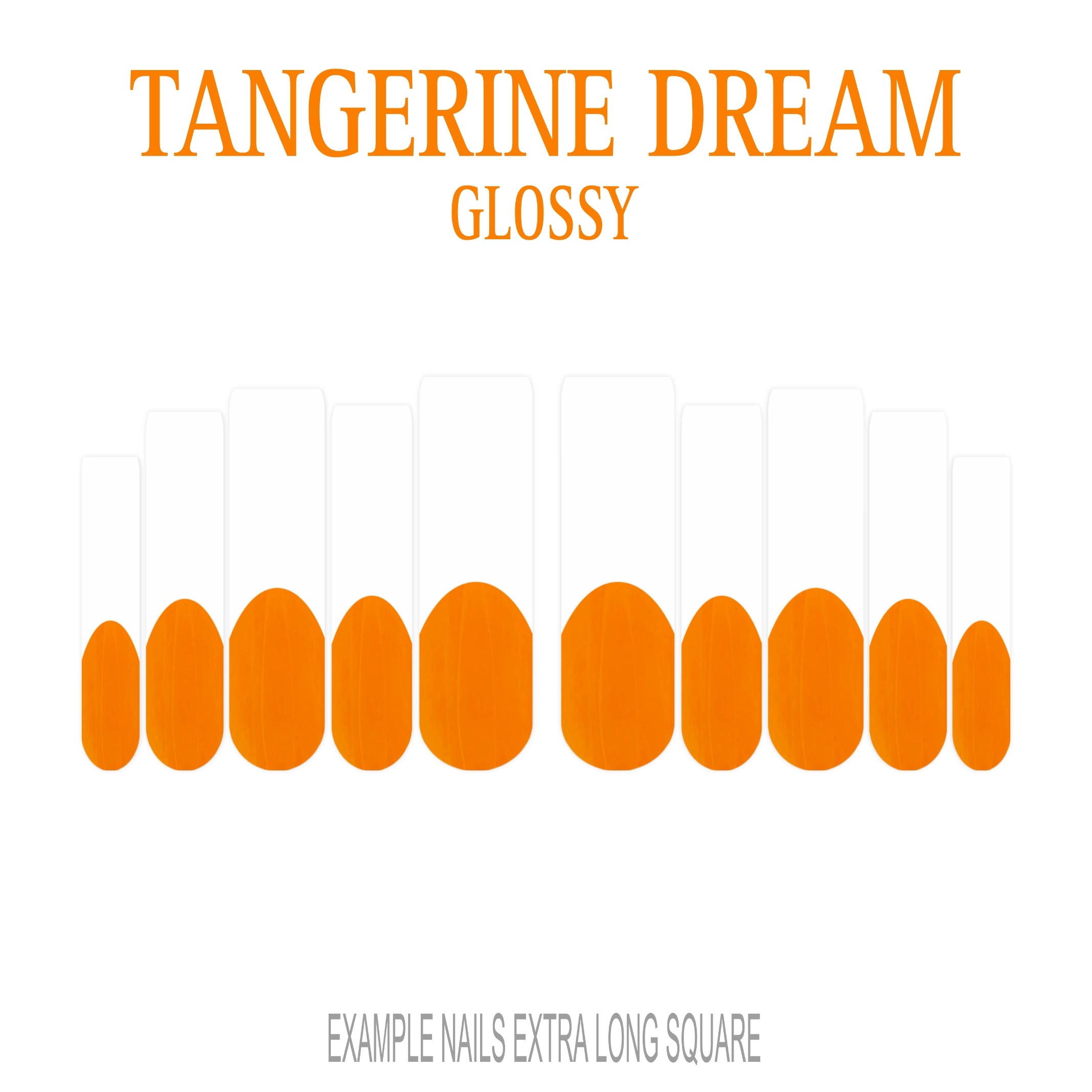 Tangerine Dream orange French tip press-on nails