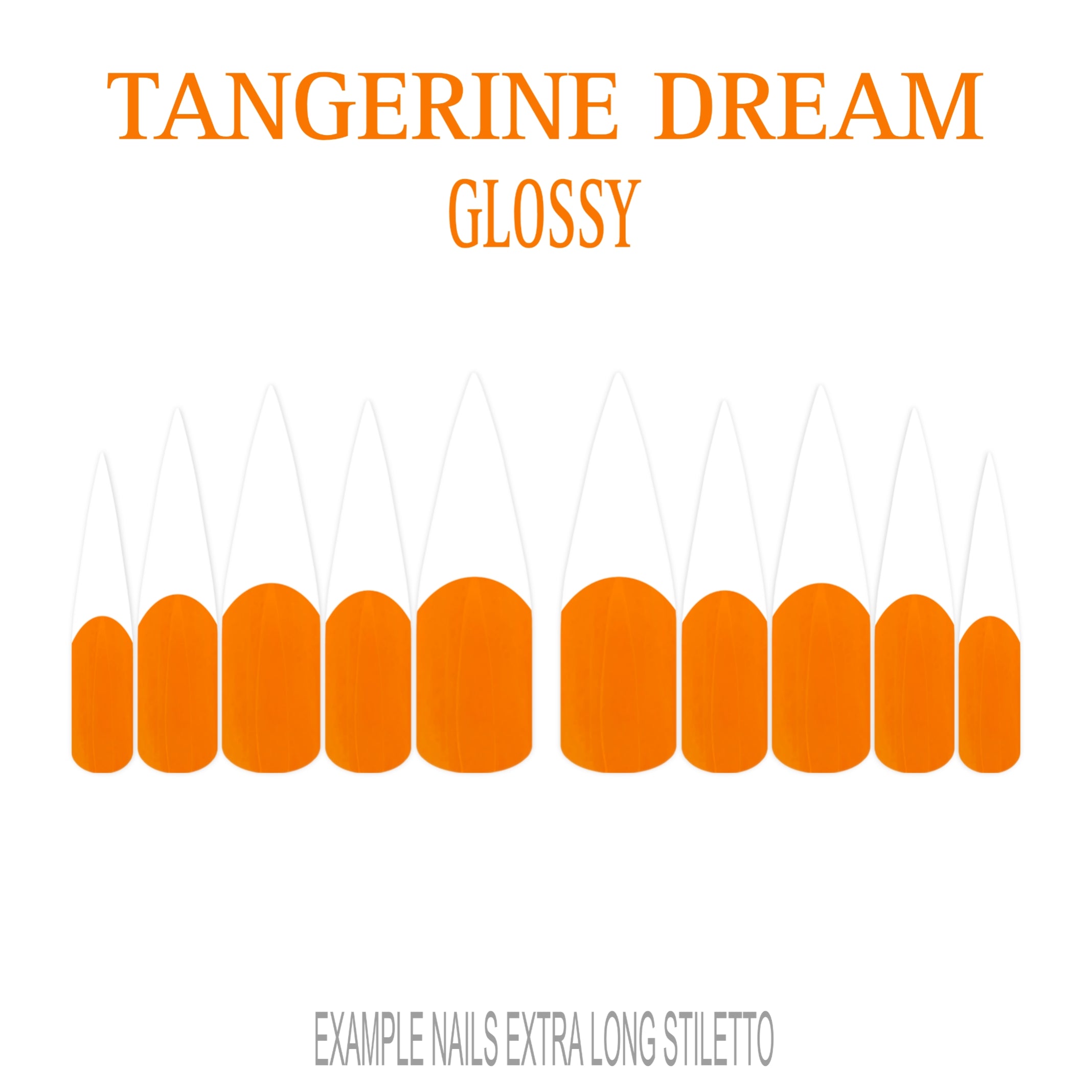 Tangerine Dream orange French tip press-on nails