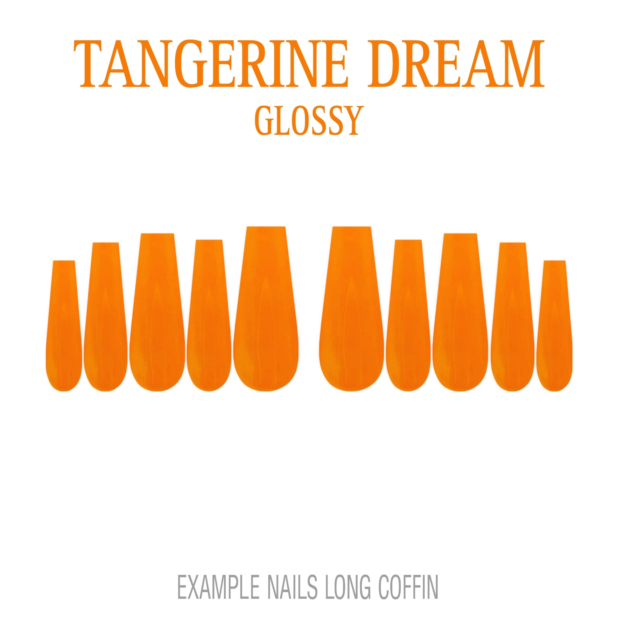 Tangerine Dream bright orange press-on nails