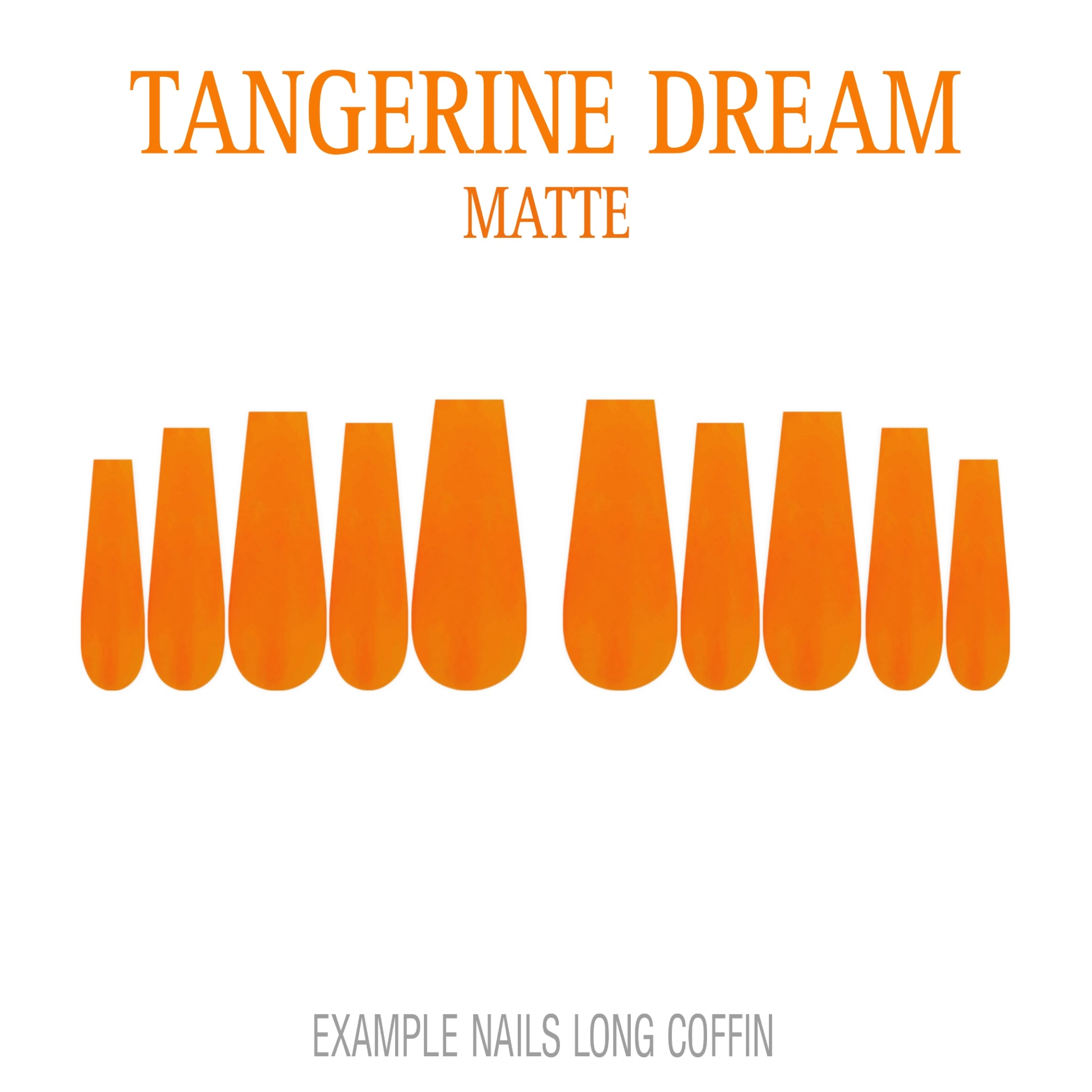 Tangerine Dream bright orange press-on nails