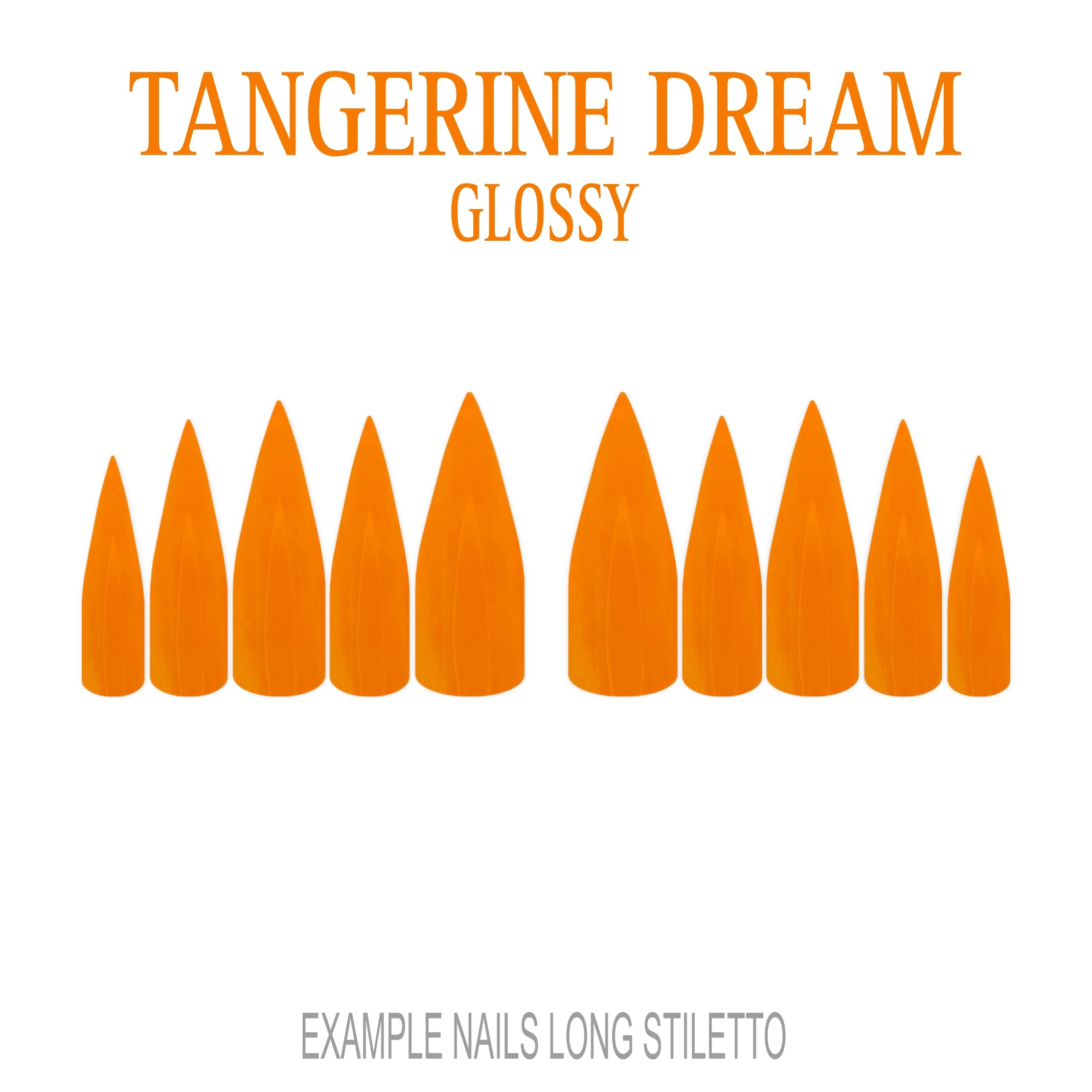 Tangerine Dream bright orange press-on nails