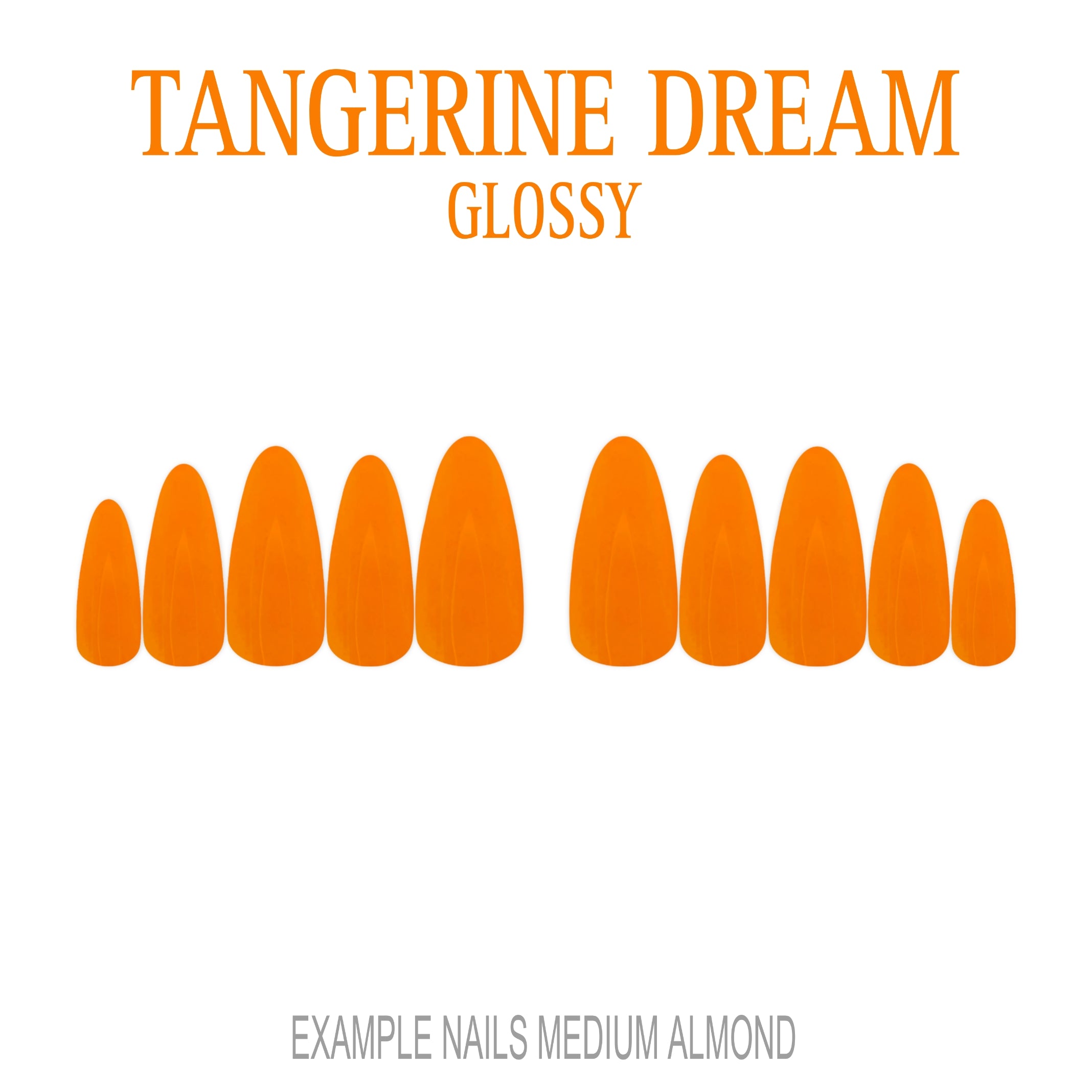 Tangerine Dream bright orange press-on nails