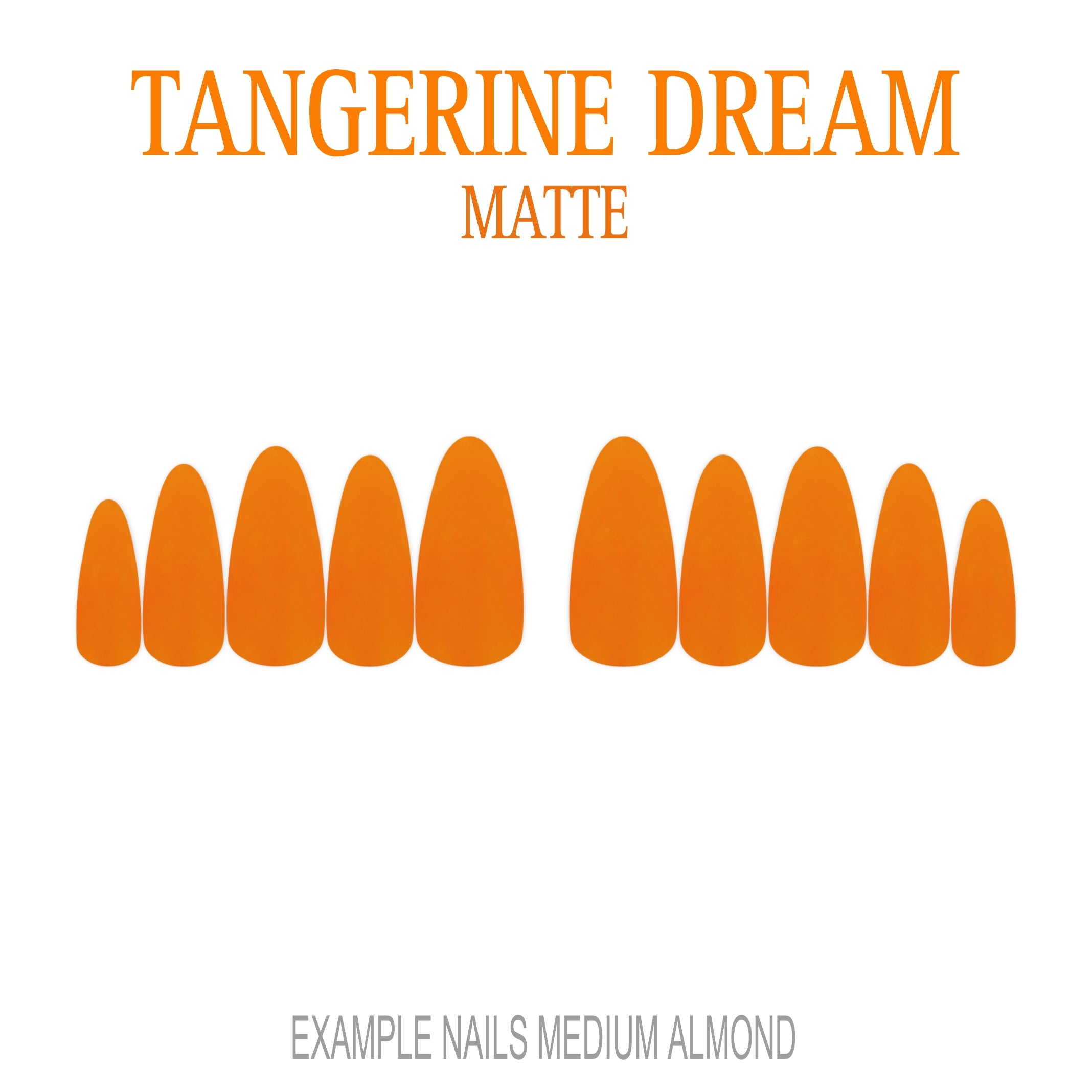 Tangerine Dream bright orange press-on nails