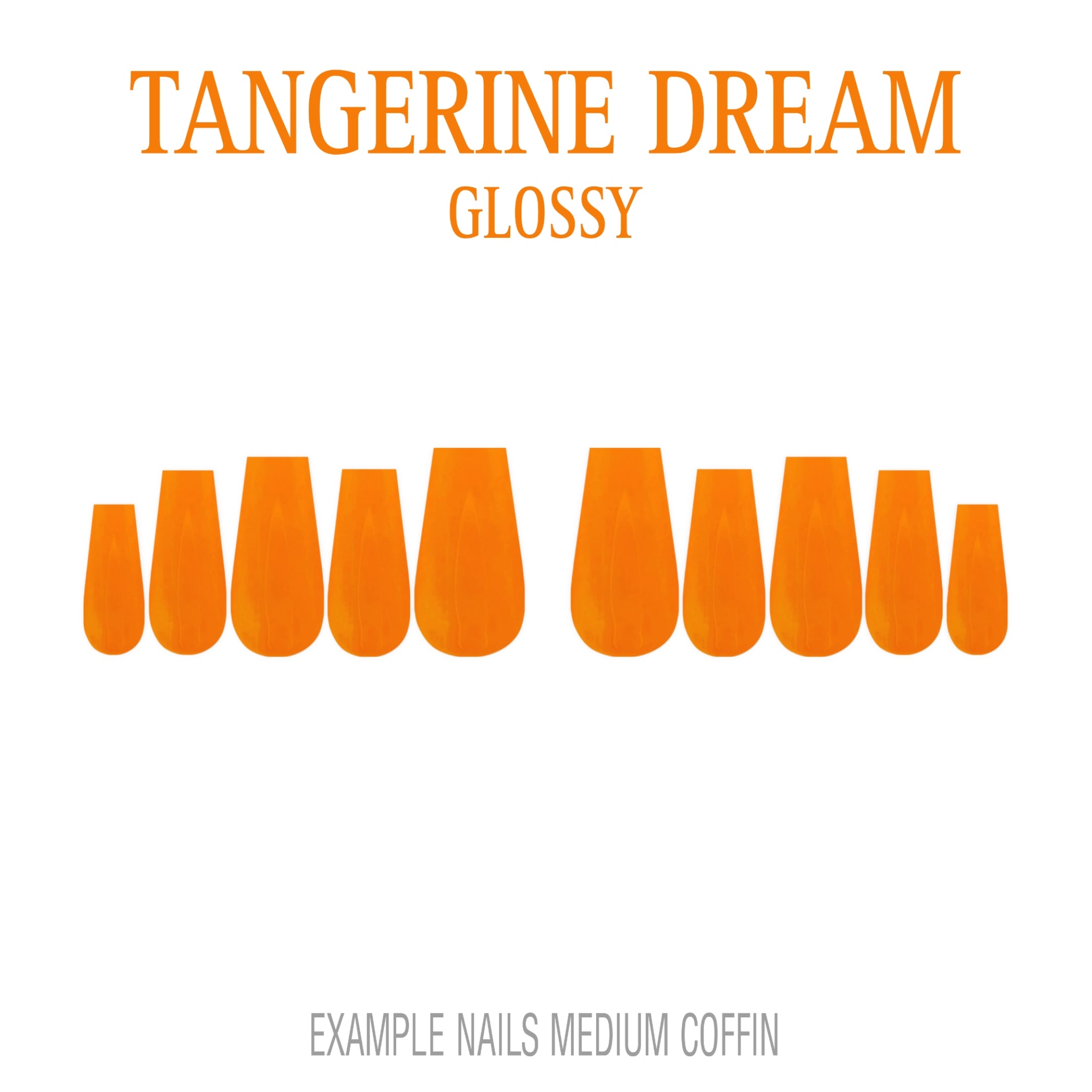 Tangerine Dream bright orange press-on nails