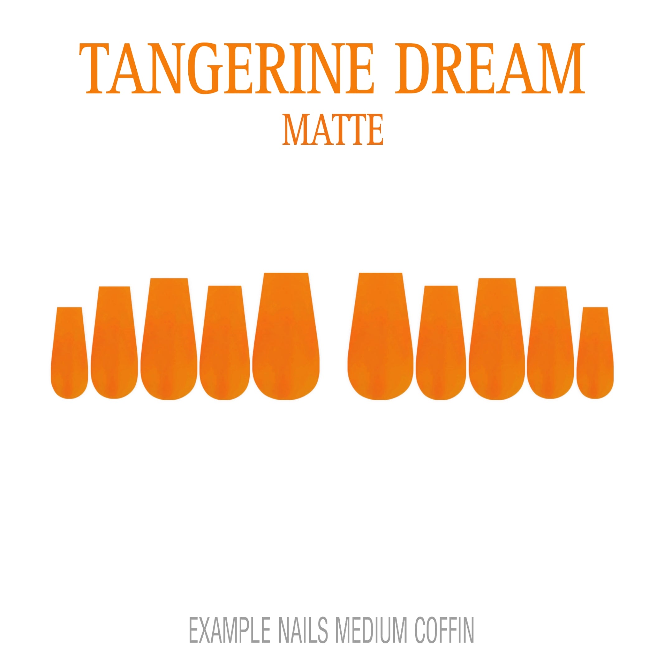 Tangerine Dream bright orange press-on nails