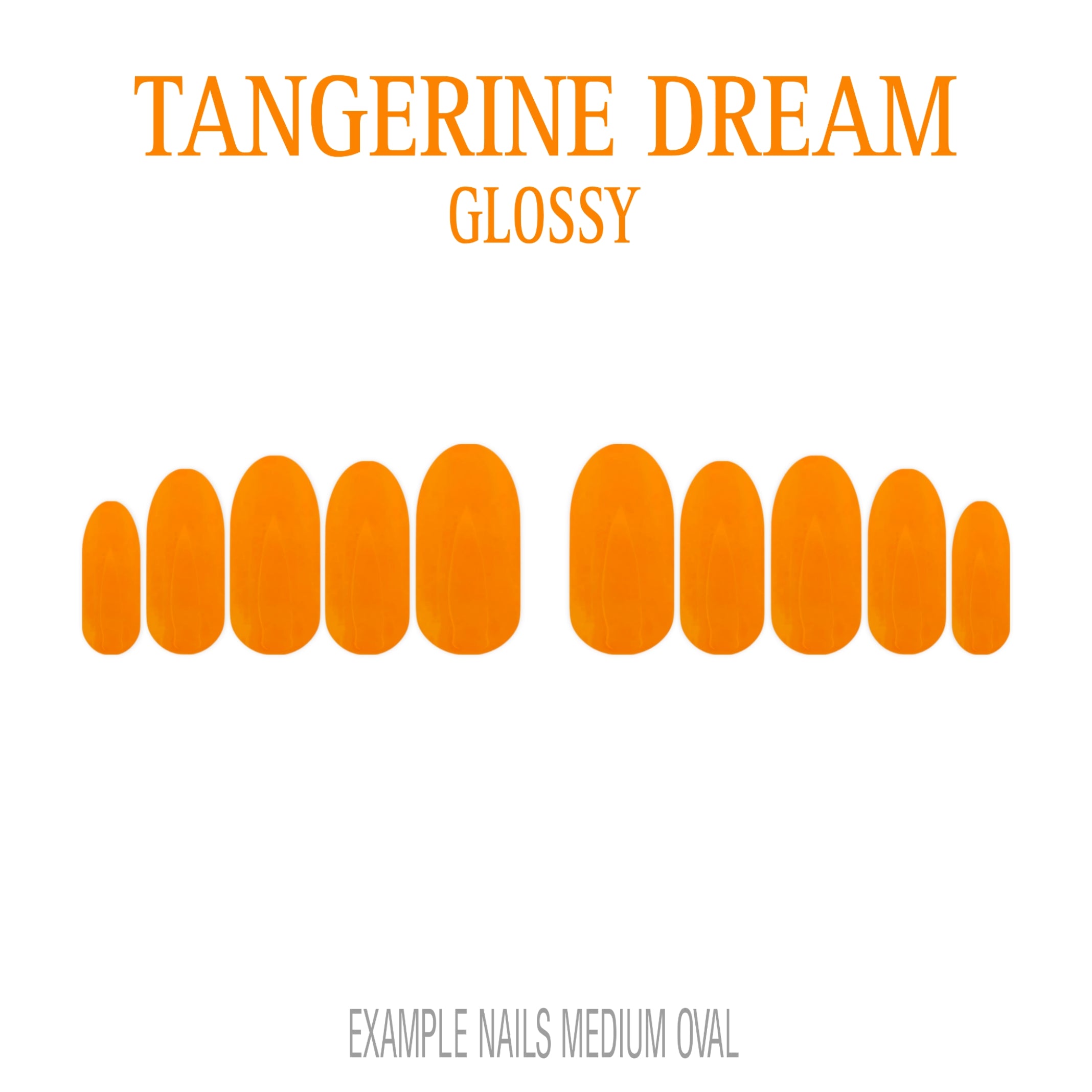 Tangerine Dream bright orange press-on nails