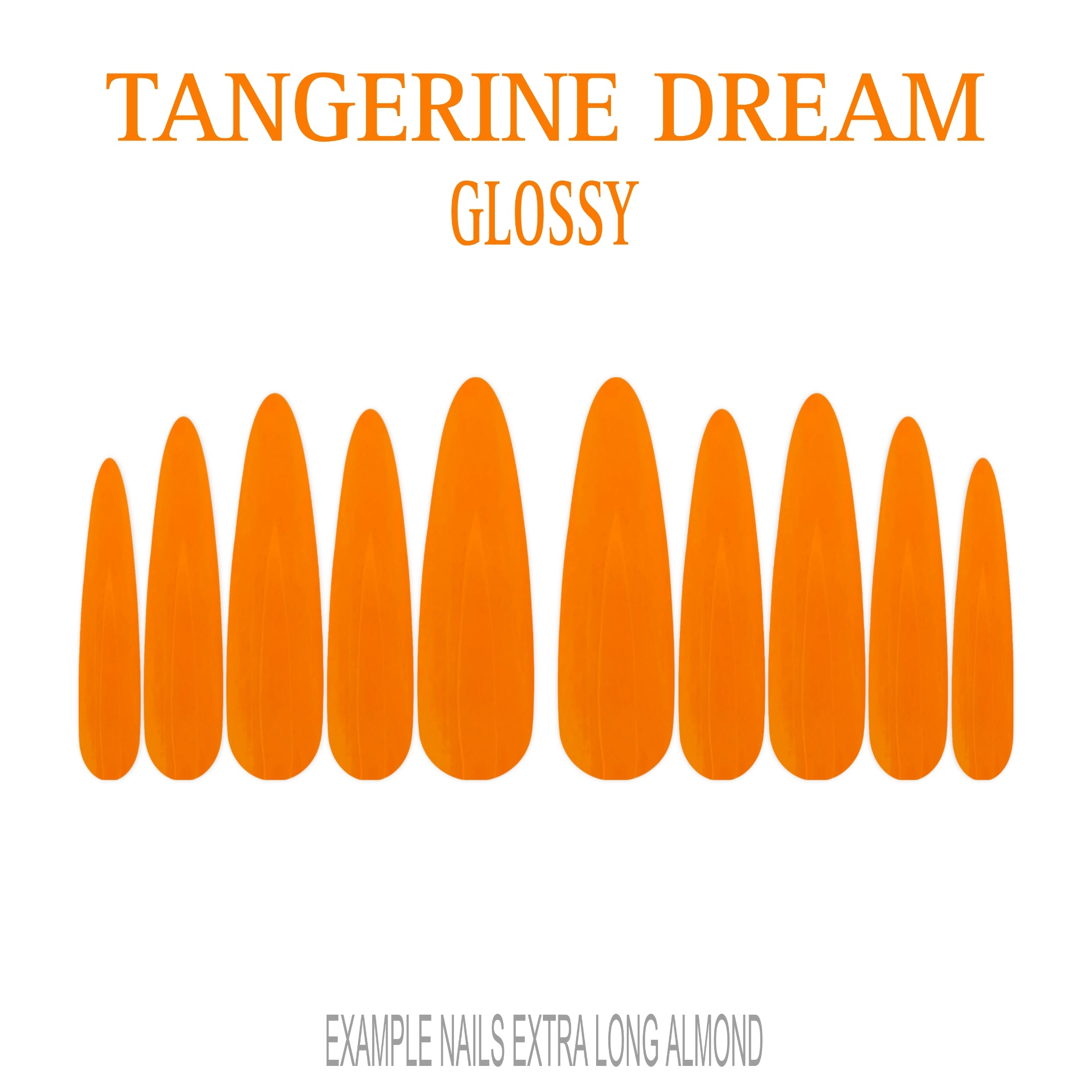Tangerine Dream bright orange press-on nails