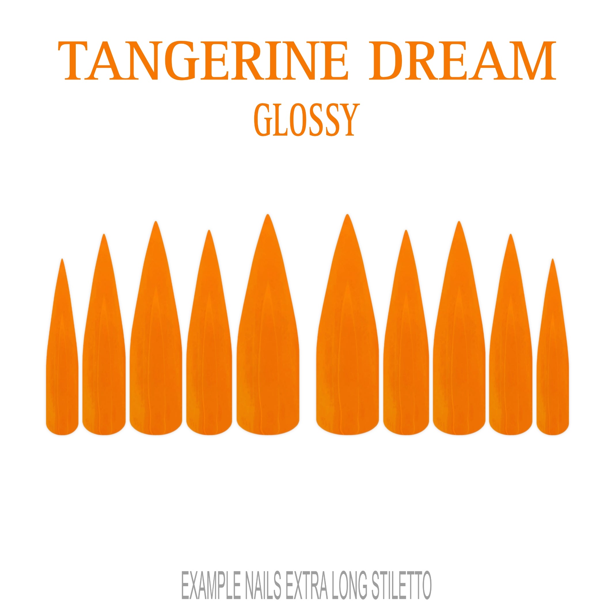 Tangerine Dream bright orange press-on nails