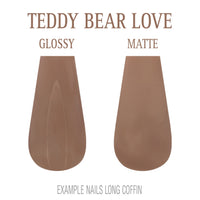 Teddy Bear Love warm brown press-on nails