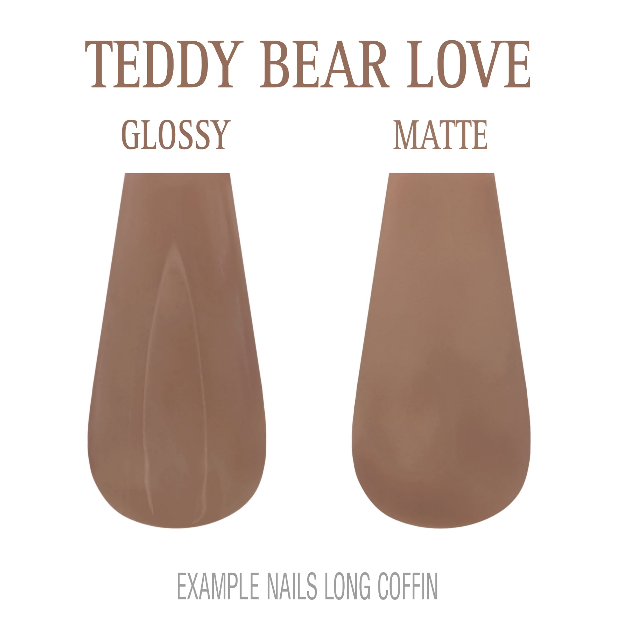 Teddy Bear Love warm brown press-on nails