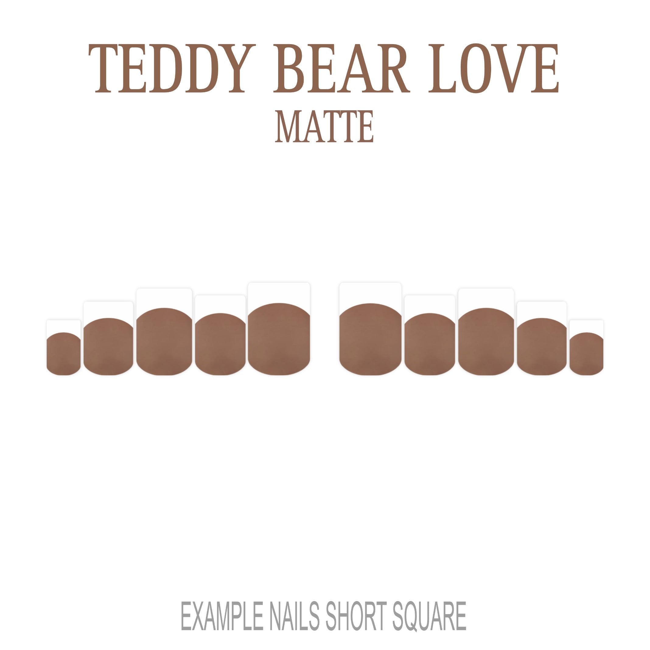 Teddy Bear Love brown French tip nails