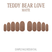 Teddy Bear Love warm brown press-on nails
