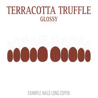 Terracotta Truffle brown orange French tip nails