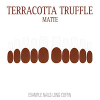 Terracotta Truffle brown orange French tip nails