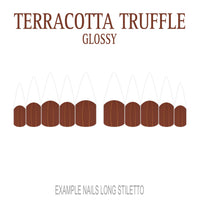 Terracotta Truffle brown orange French tip nails