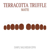 Terracotta Truffle brown orange French tip nails