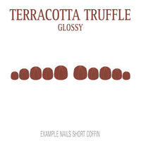 Terracotta Truffle brown orange French tip nails