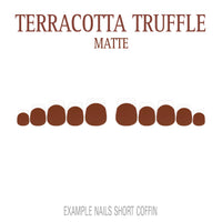 Terracotta Truffle brown orange French tip nails