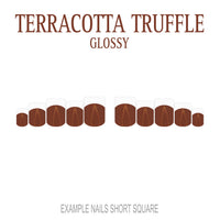 Terracotta Truffle brown orange French tip nails
