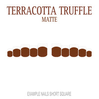 Terracotta Truffle brown orange French tip nails