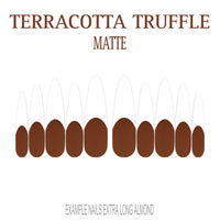 Terracotta Truffle brown orange French tip nails