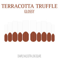 Terracotta Truffle brown orange French tip nails