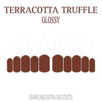 Terracotta Truffle brown orange French tip nails