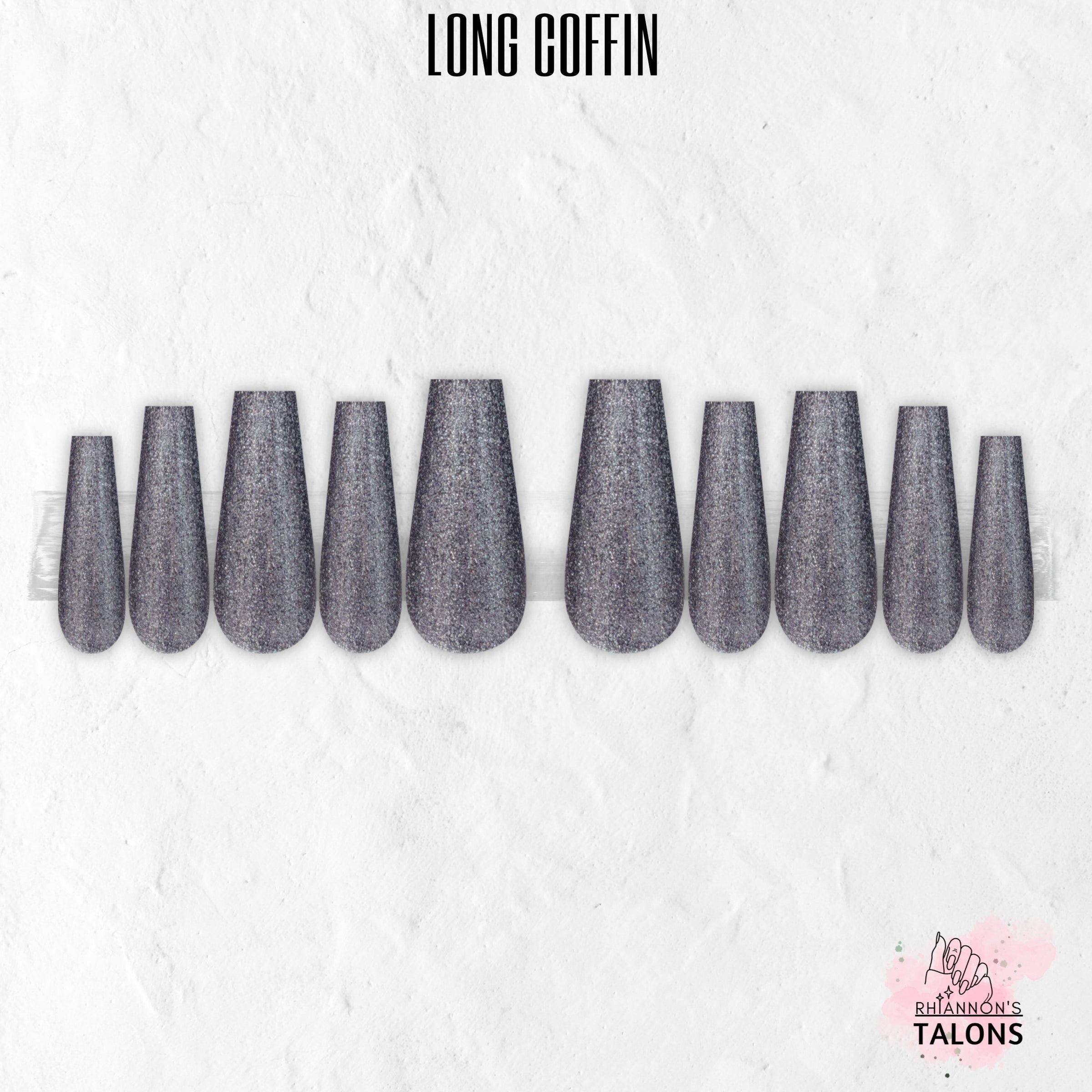 Titanium Dust silver glitter press-on nails