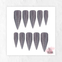 Titanium Dust silver glitter press-on nails
