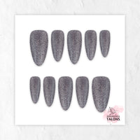 Titanium Dust silver glitter press-on nails