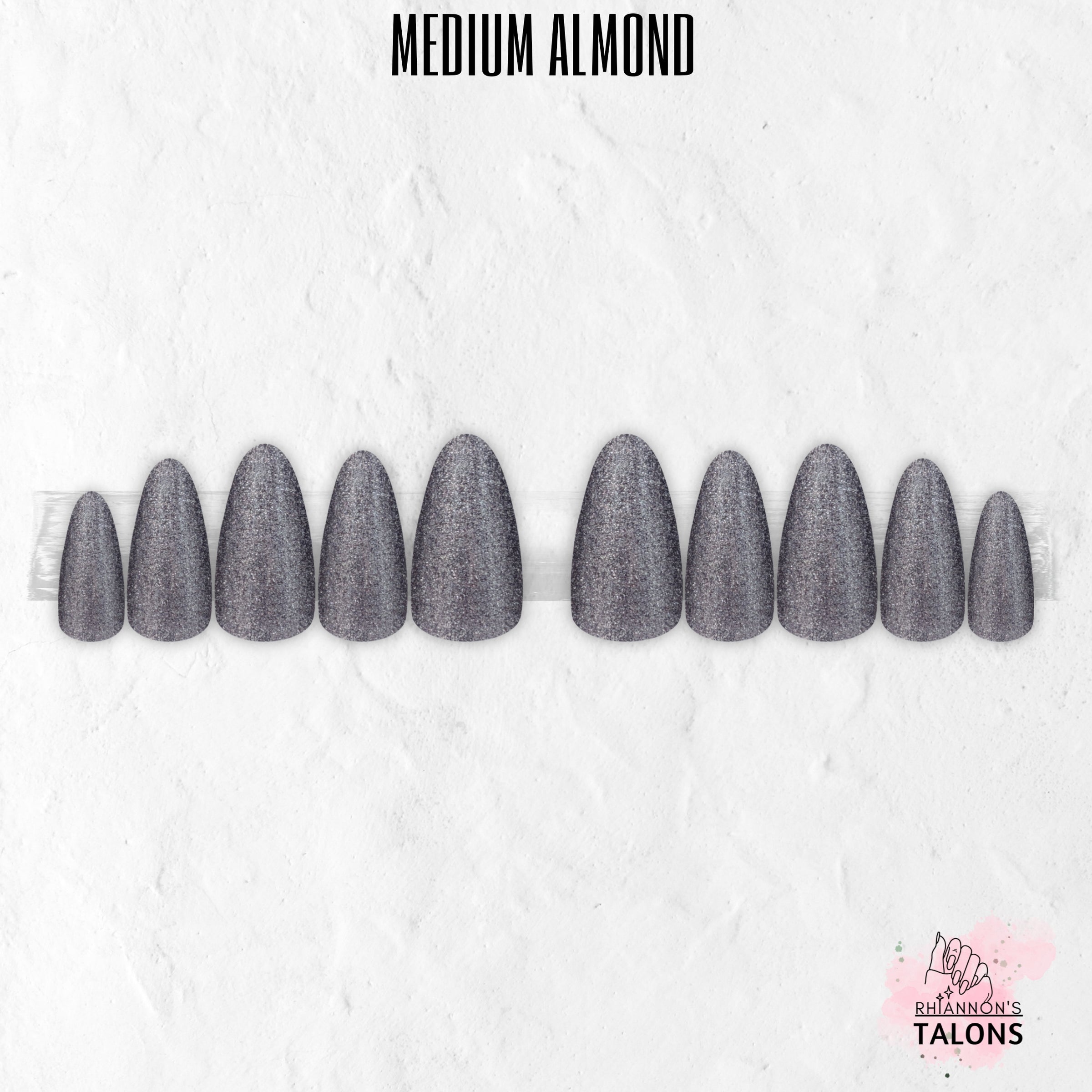 Titanium Dust silver glitter press-on nails
