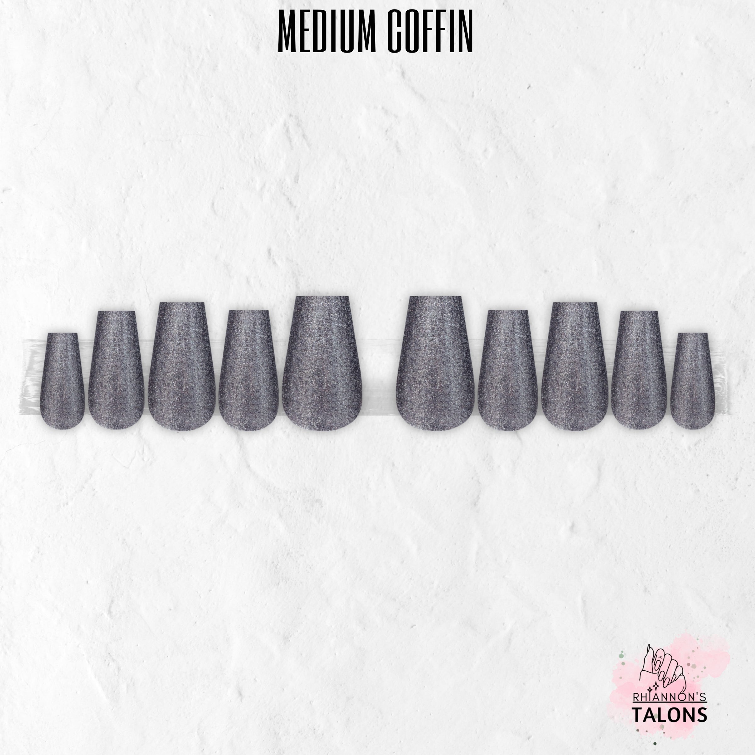 Titanium Dust silver glitter press-on nails