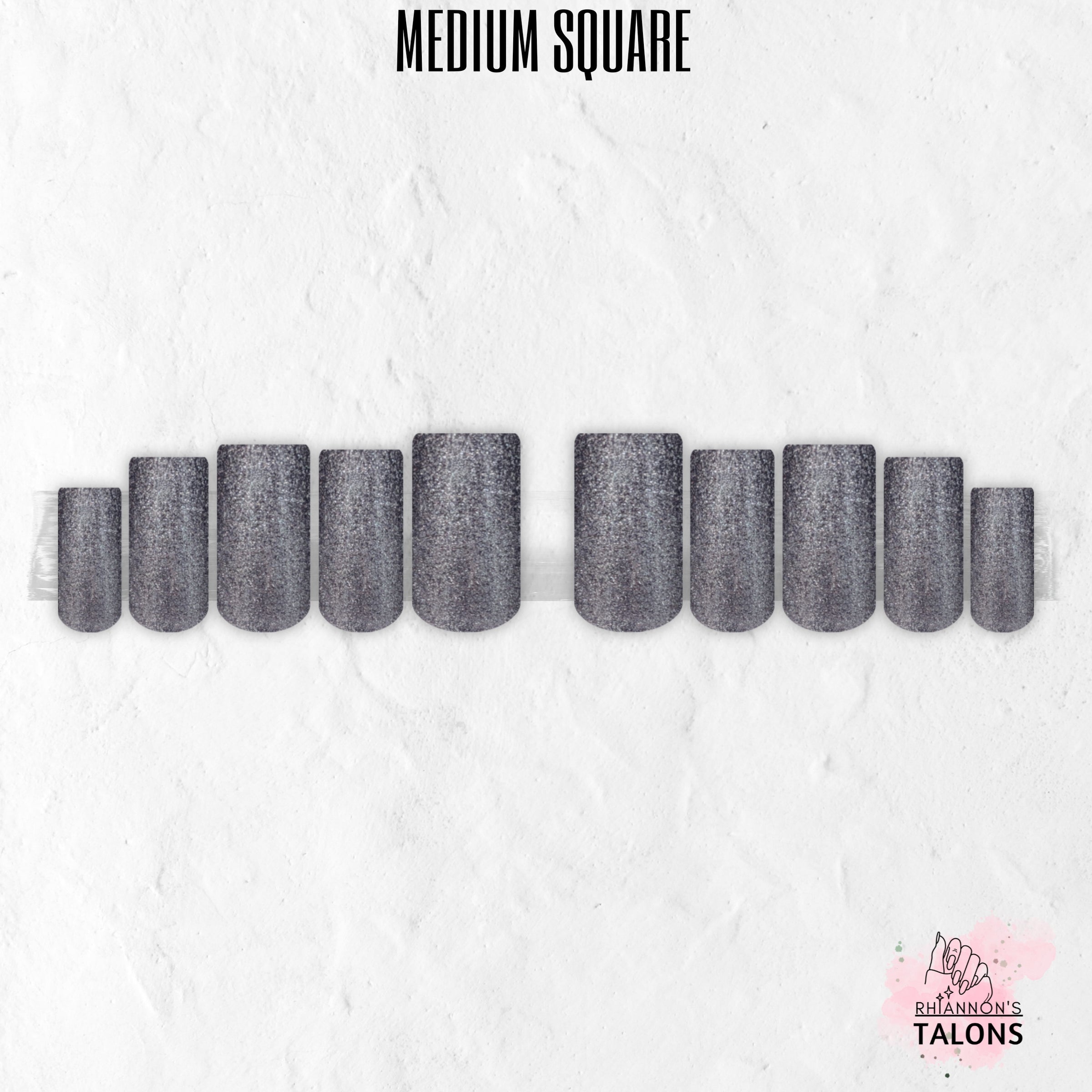 Titanium Dust silver glitter press-on nails