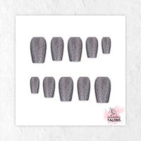 Titanium Dust silver glitter press-on nails