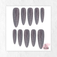 Titanium Dust silver glitter press-on nails