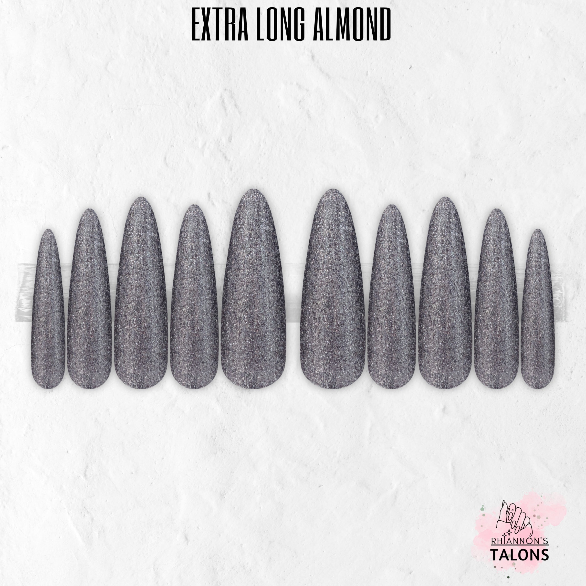 Titanium Dust silver glitter press-on nails