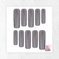 Titanium Dust silver glitter press-on nails