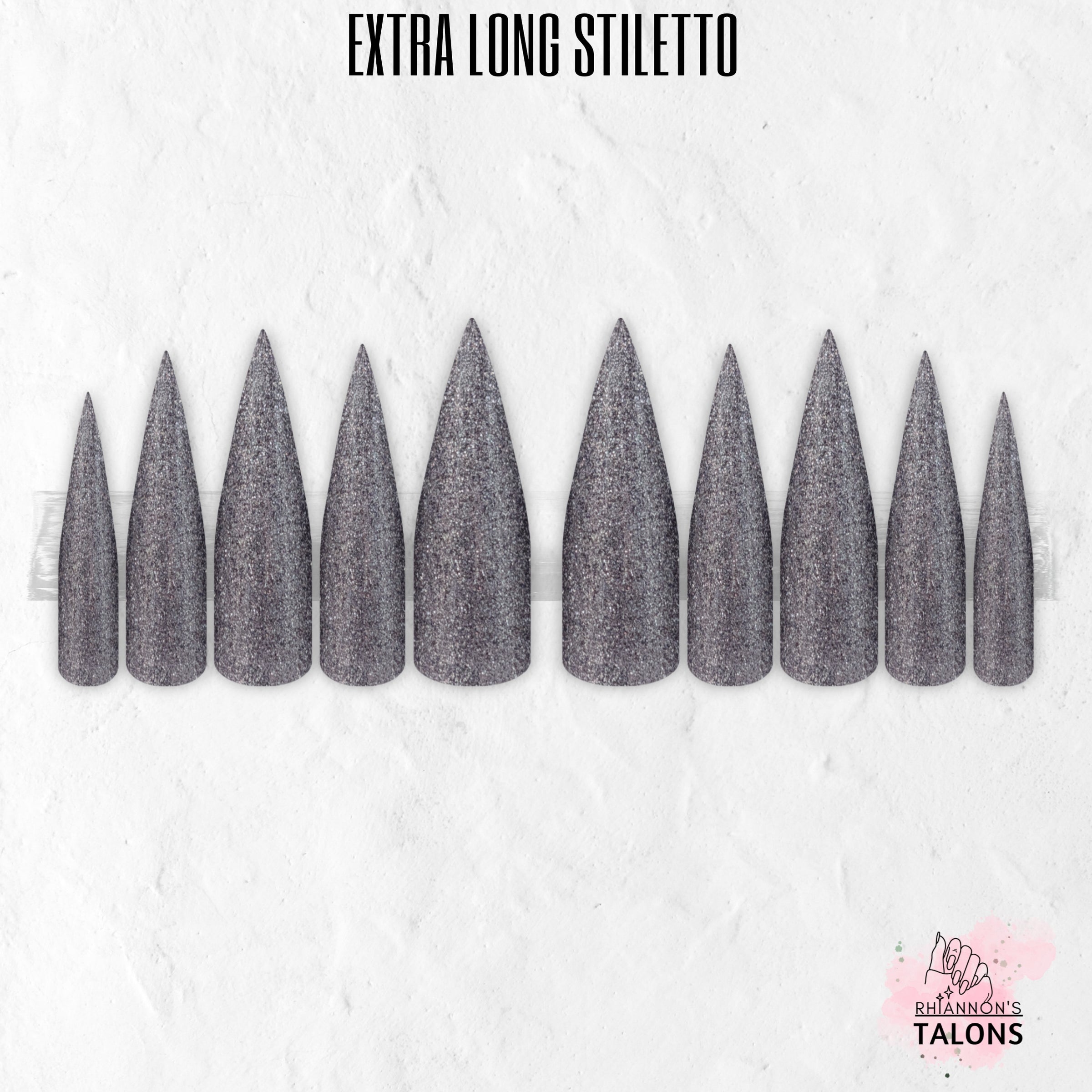 Titanium Dust silver glitter press-on nails