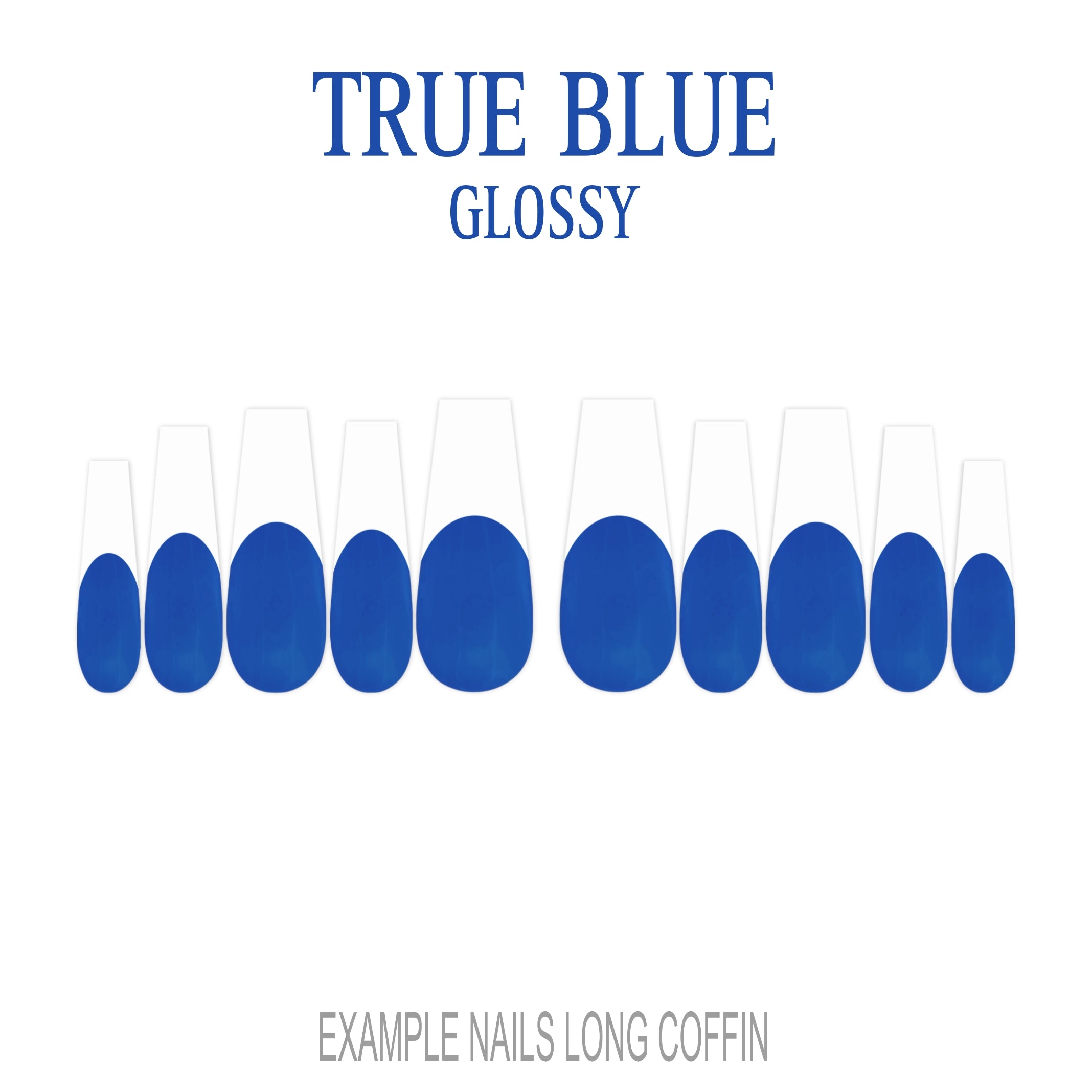 True Blue blue French tip press-on nails