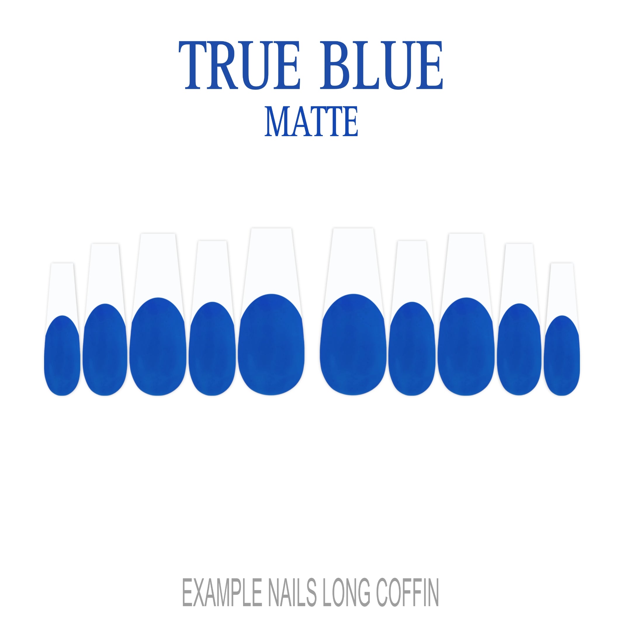 True Blue blue French tip press-on nails