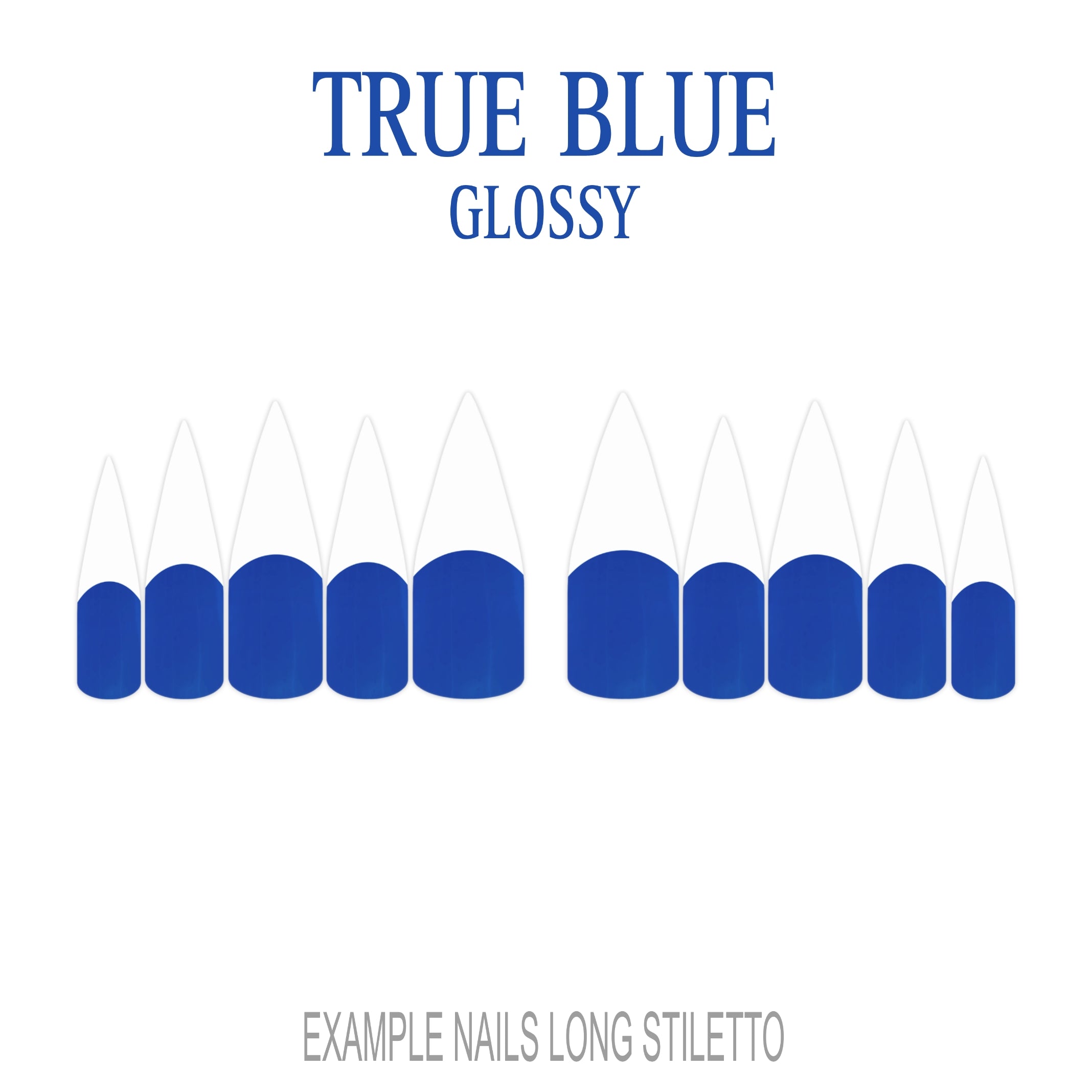 True Blue blue French tip press-on nails