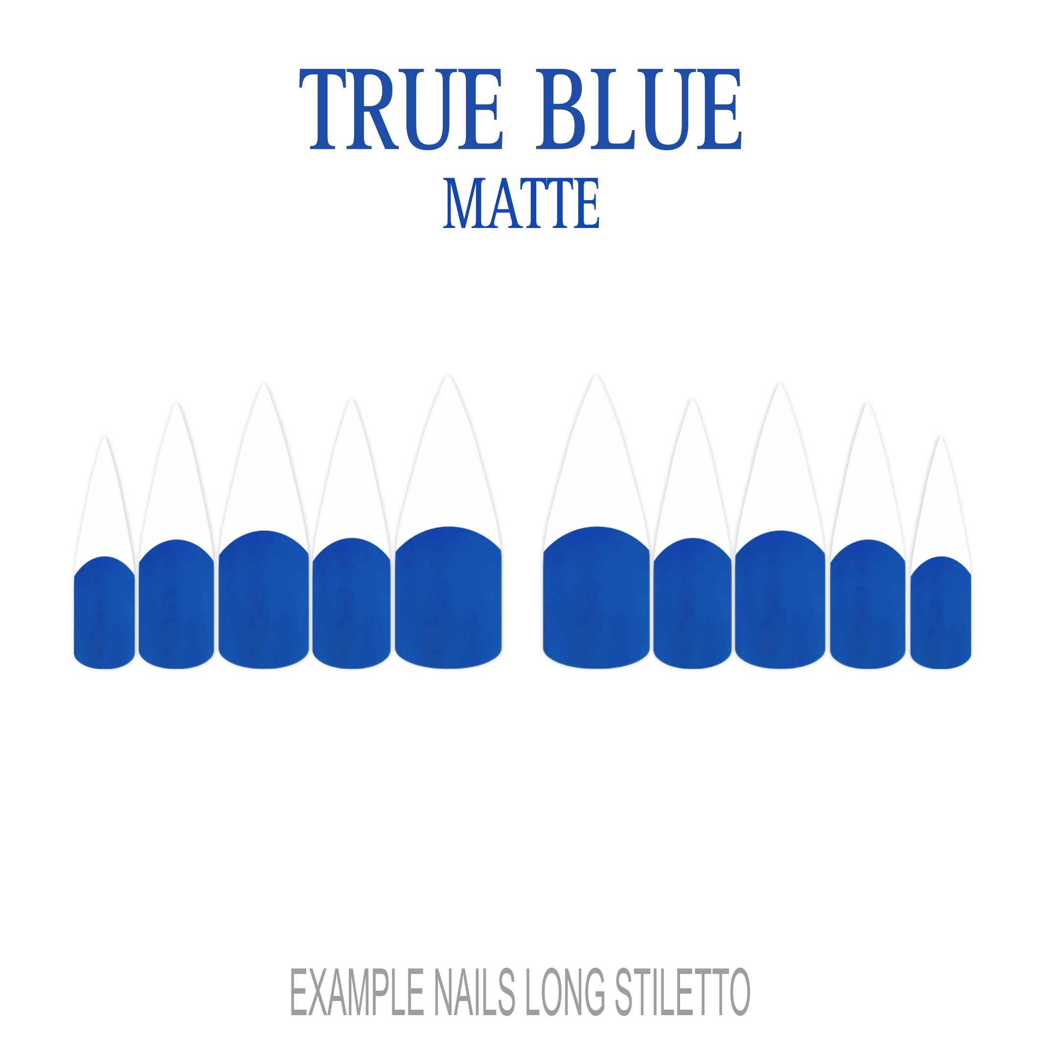 True Blue blue French tip press-on nails