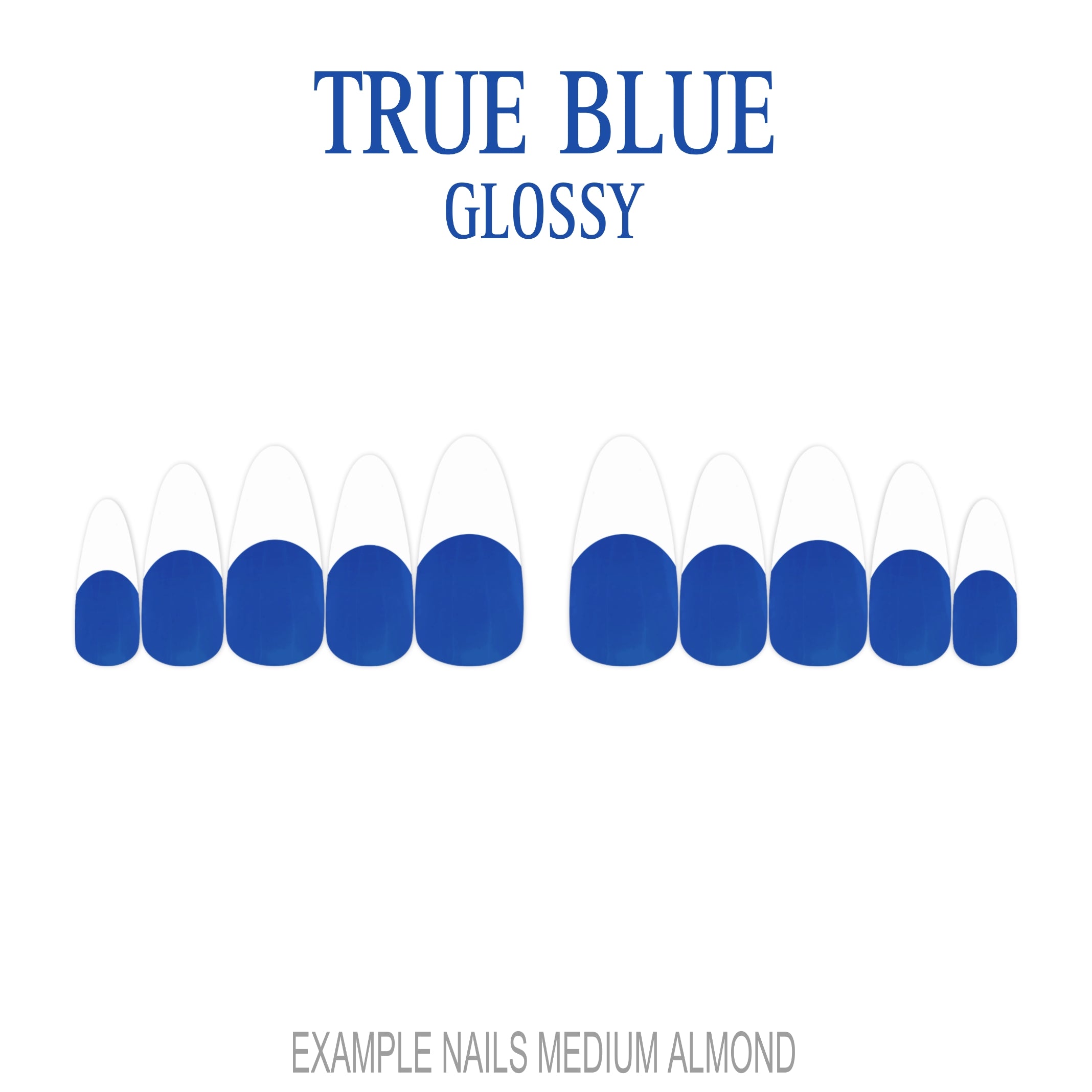True Blue blue French tip press-on nails
