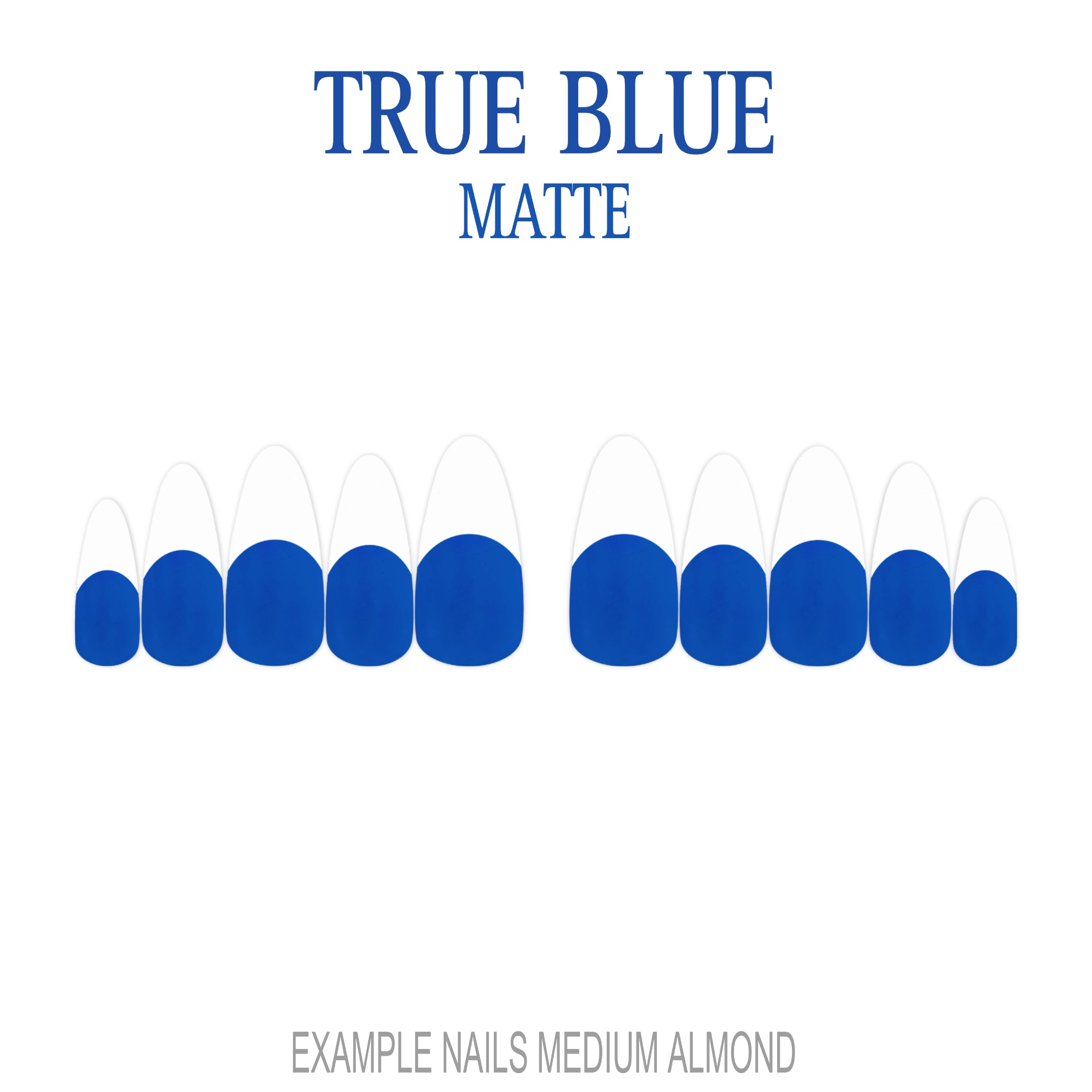 True Blue blue French tip press-on nails