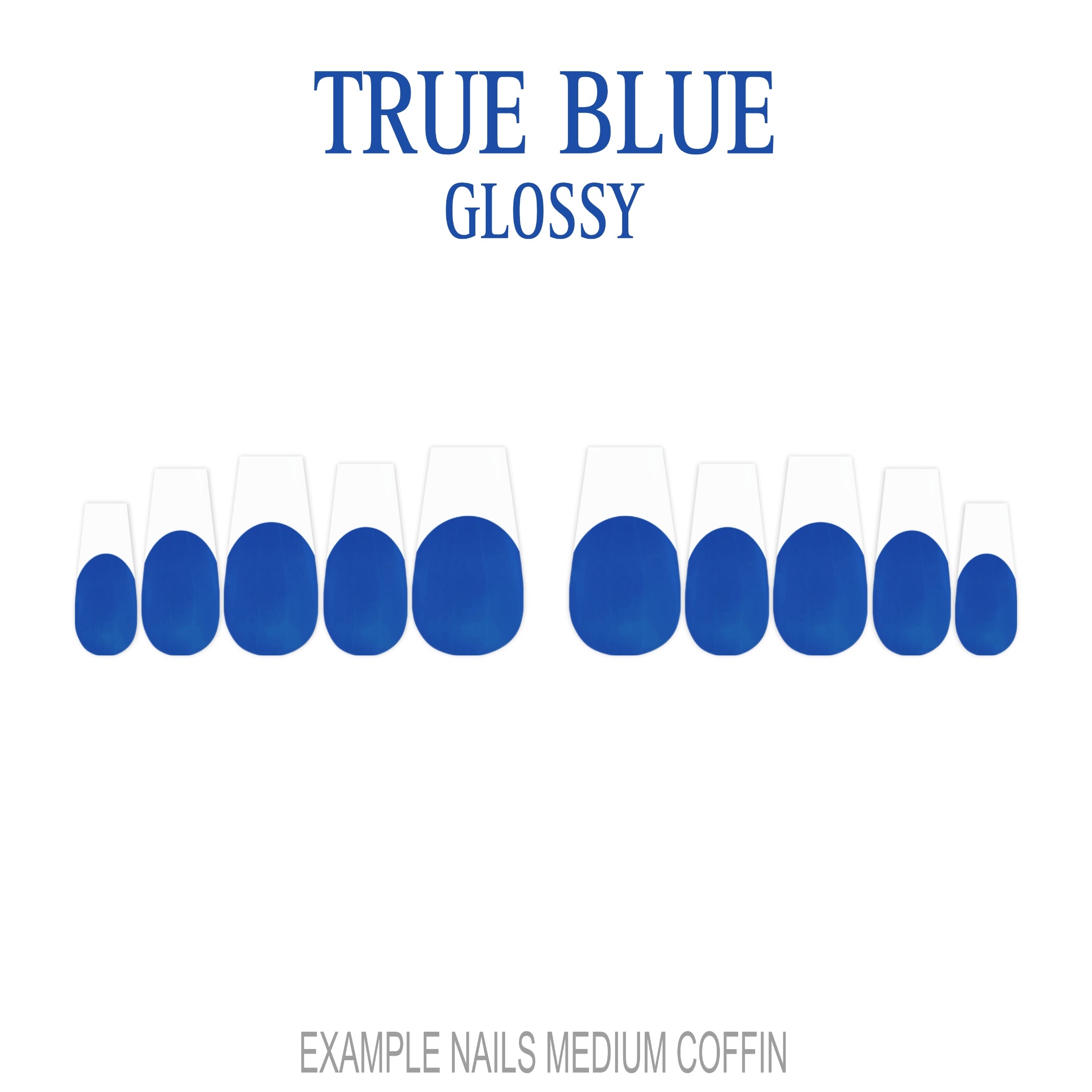 True Blue blue French tip press-on nails
