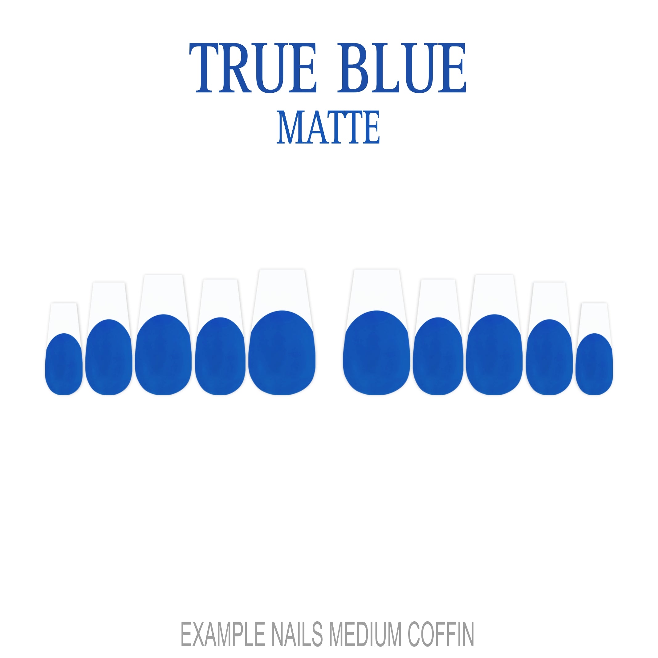 True Blue blue French tip press-on nails