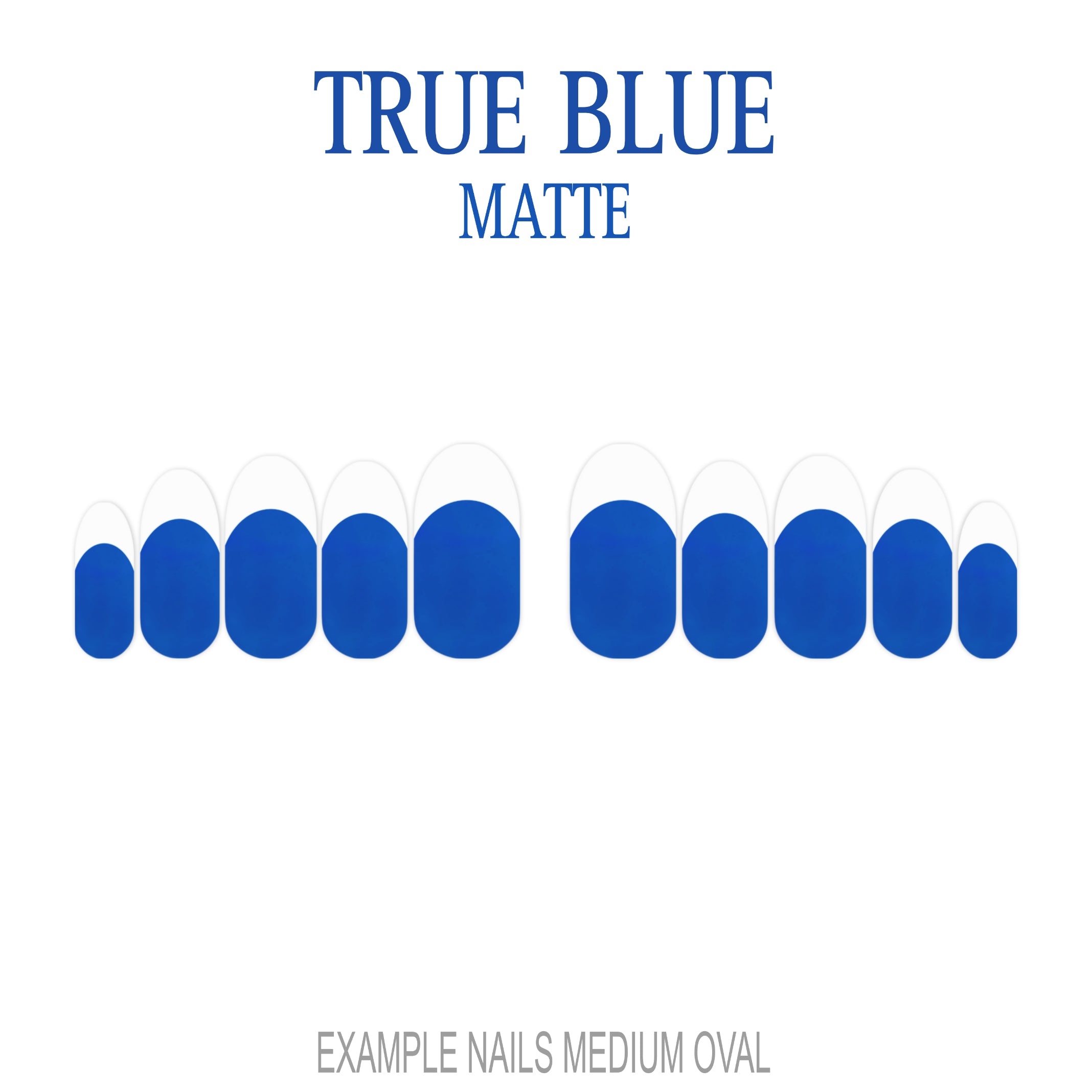 True Blue blue French tip press-on nails