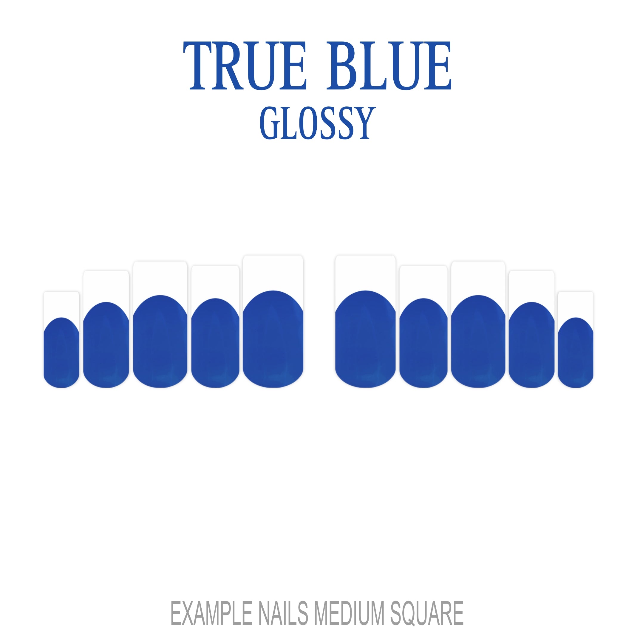 True Blue blue French tip press-on nails