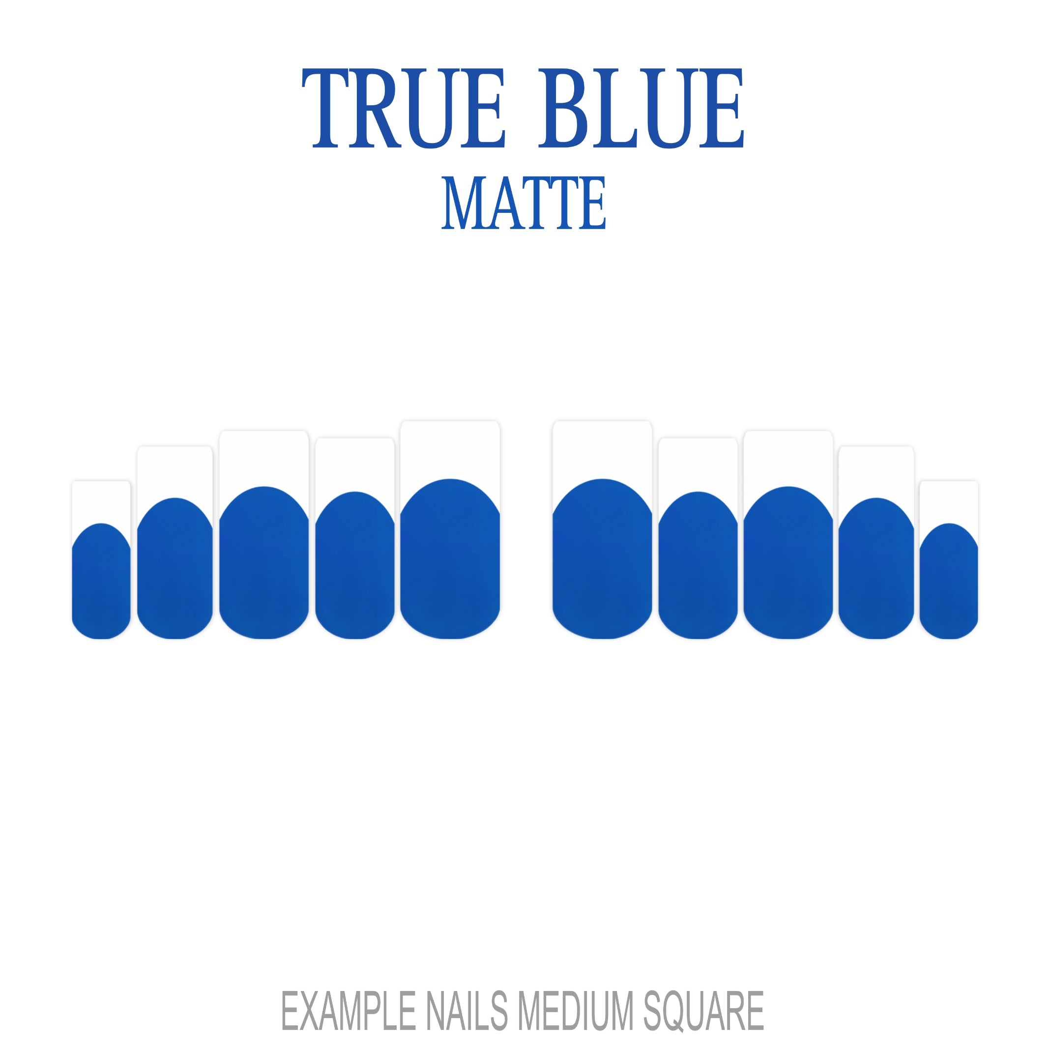 True Blue blue French tip press-on nails