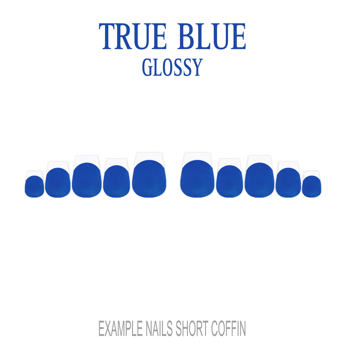 True Blue blue French tip press-on nails